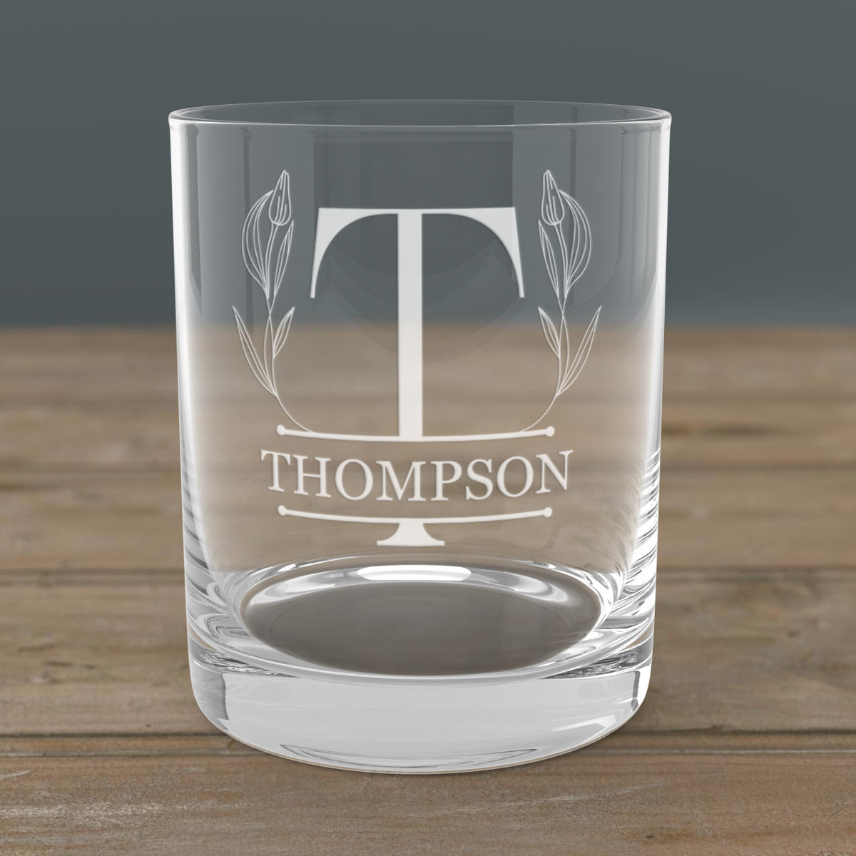 Monogrammed Whiskey Glass – laser engraved Rocks Glass with Pre-Set Designs | Gift for Whiskey & Bourbon Lovers