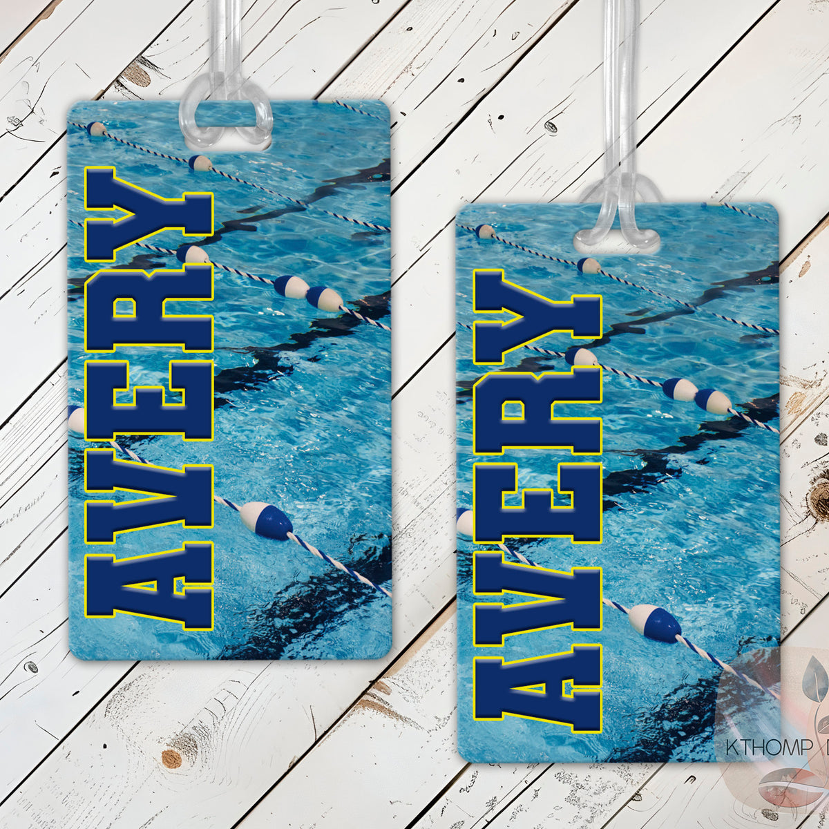 Personalized Swim Bag Tag with Name and Colors