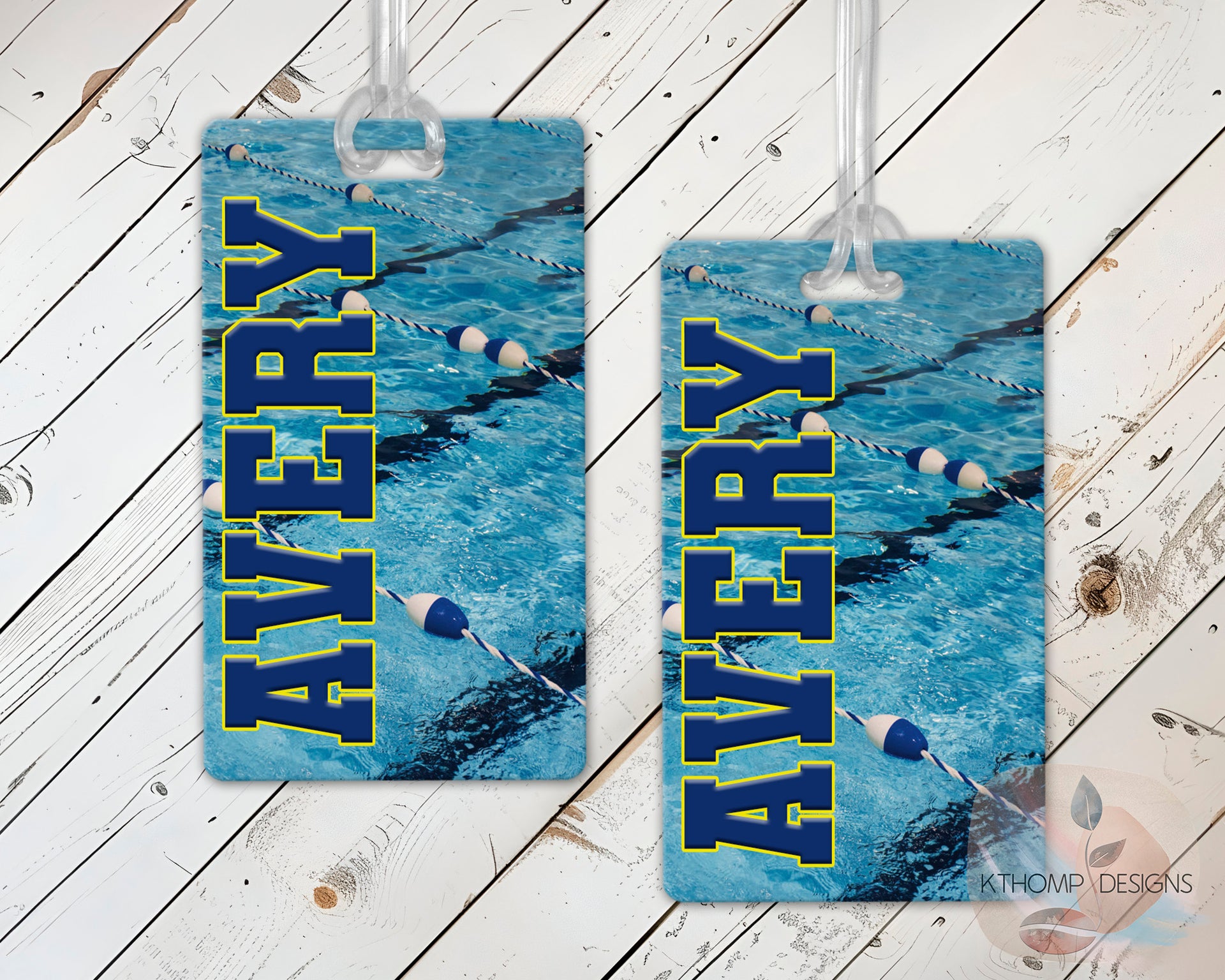Personalized Swim Bag Tag with Name and Colors