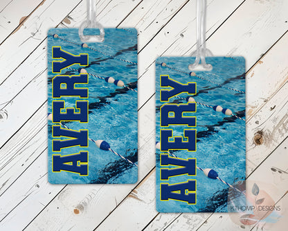 Personalized Swim Bag Tag with Name and Colors
