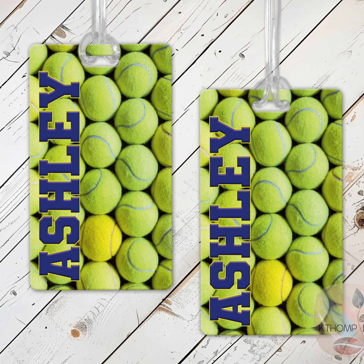 Personalized Tennis Bag Tag with Name and Colors
