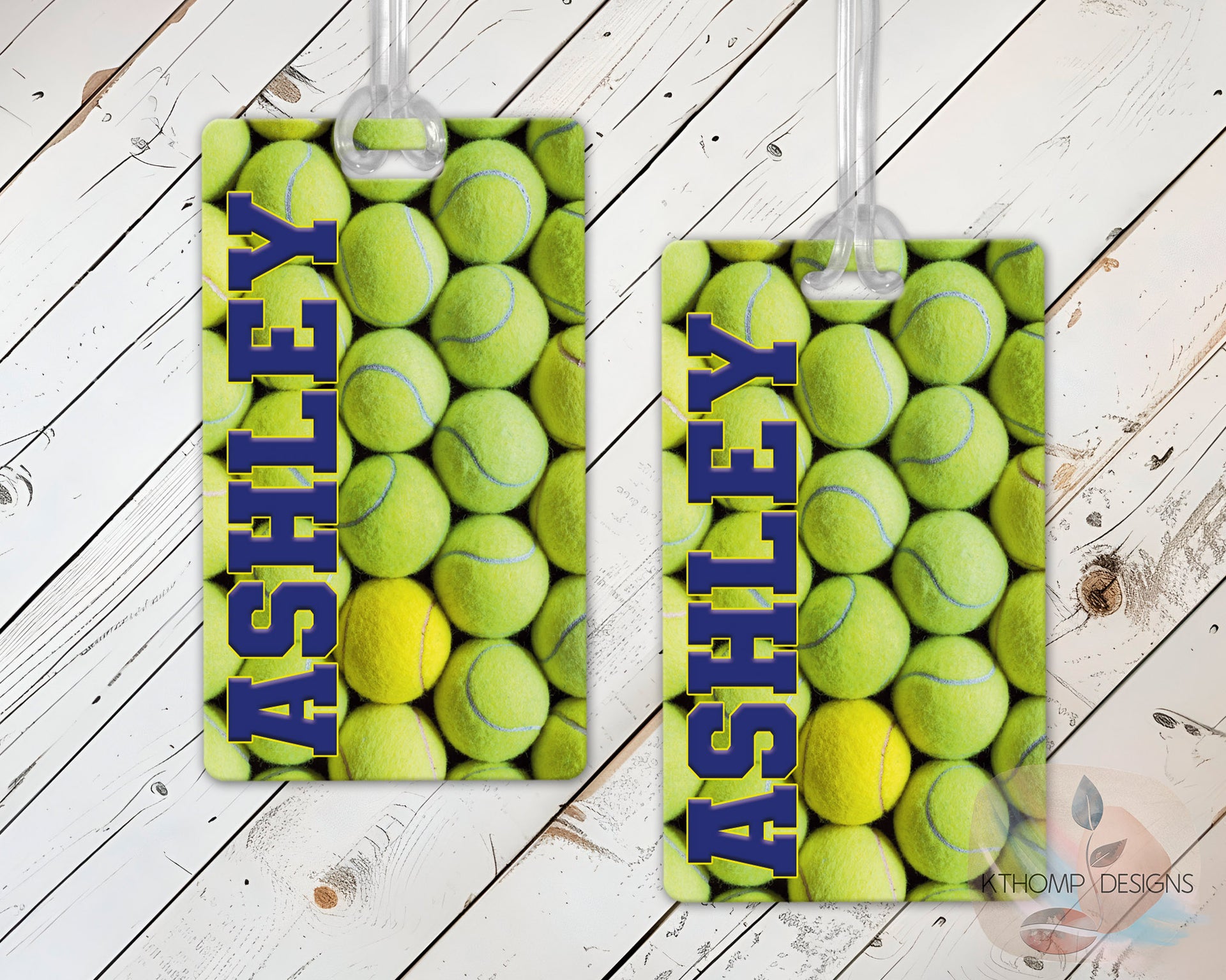 Personalized Tennis Bag Tag with Name and Colors