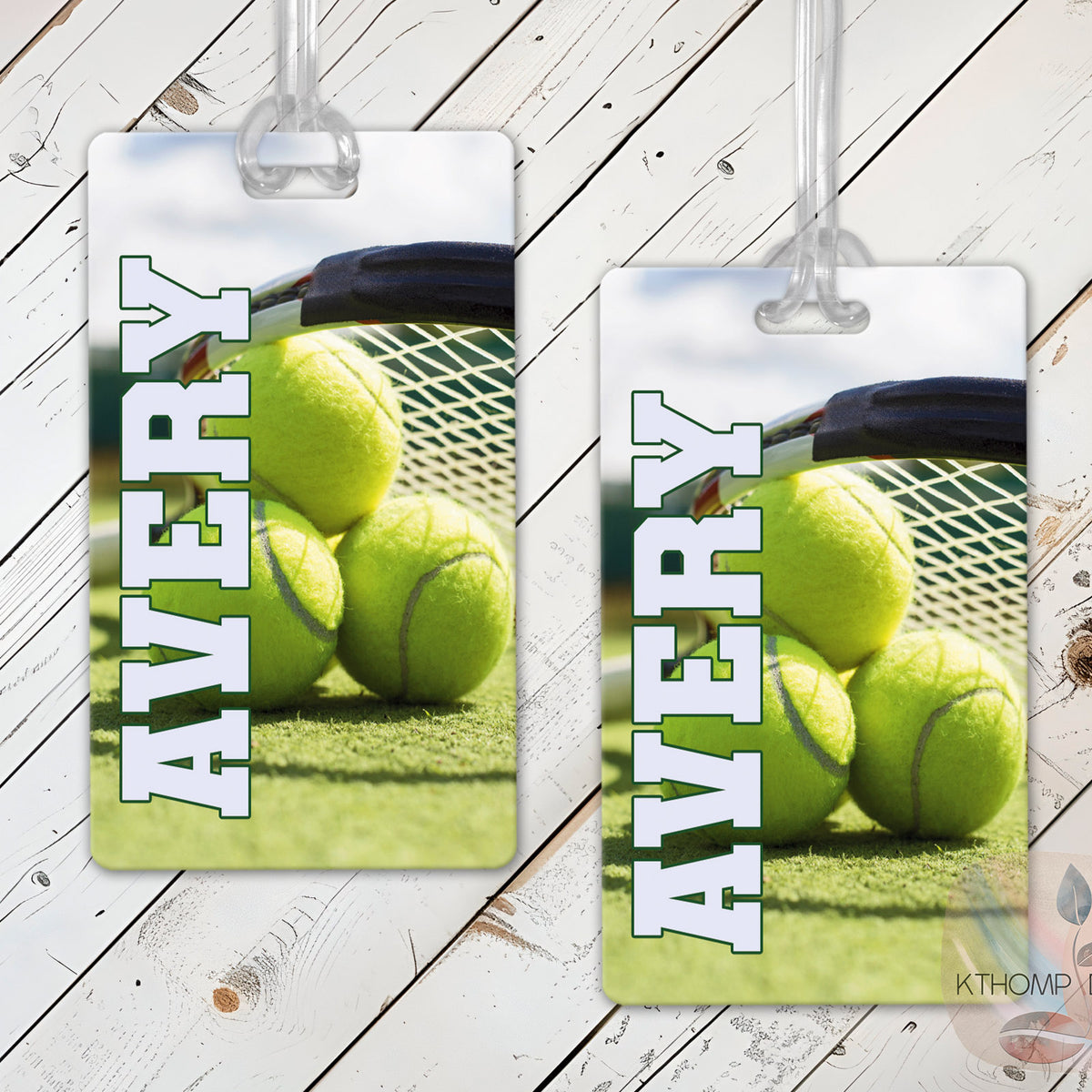 Personalized Tennis Bag Tag with Name and Colors