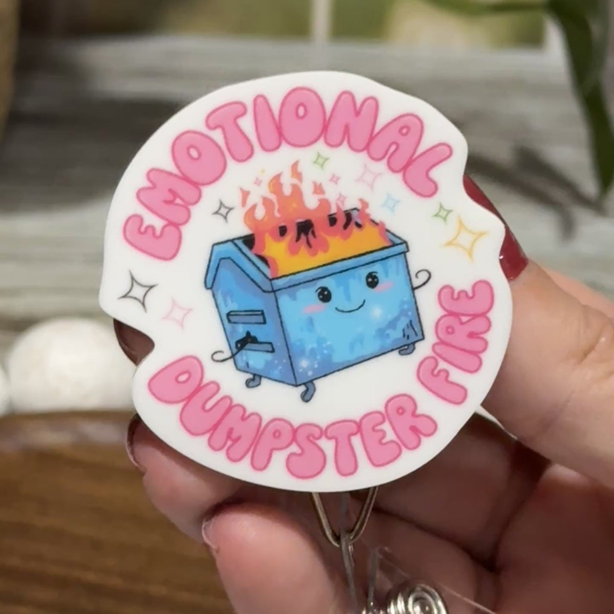 Emotional Dumpster Fire Retractable Badge Reel