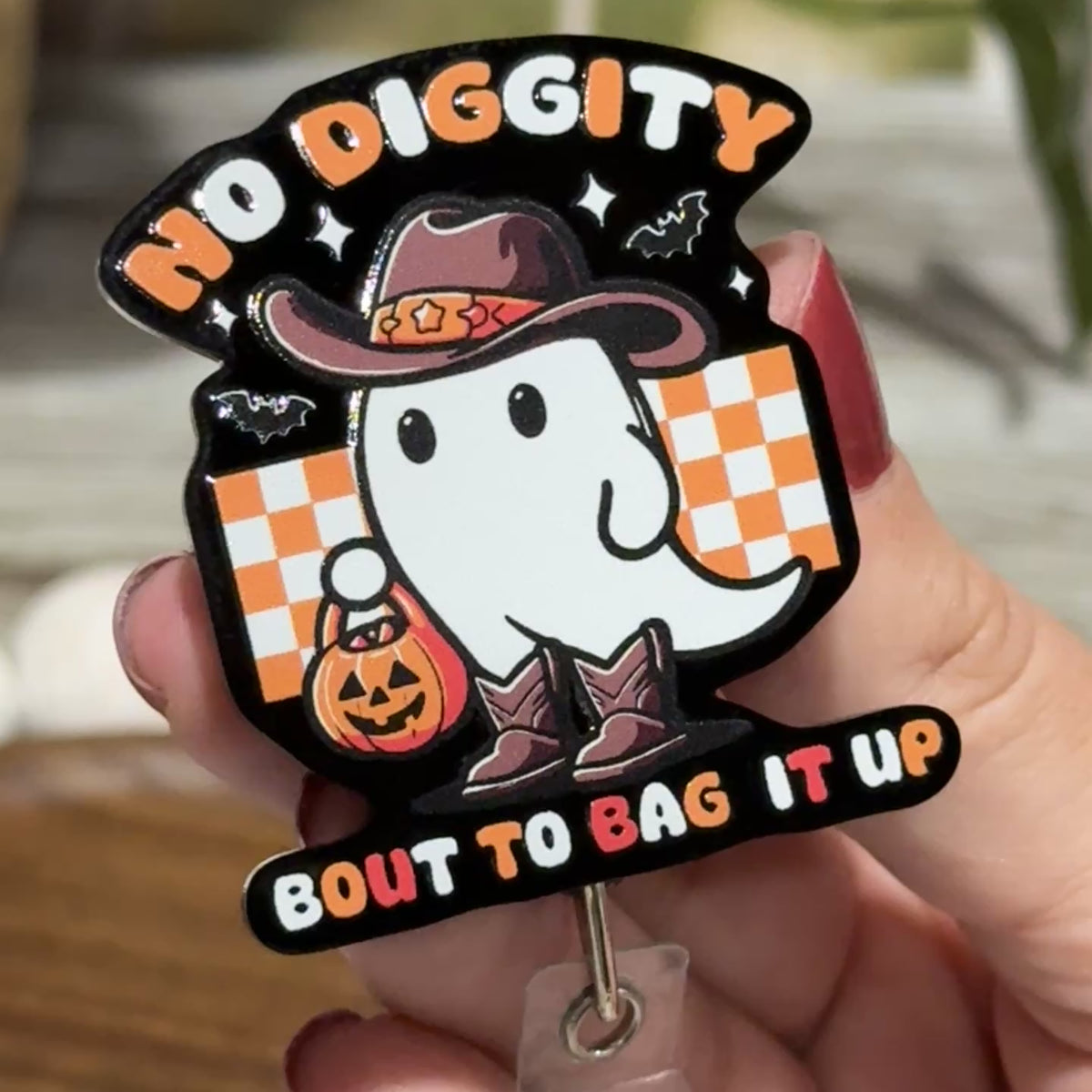 Cowboy Ghost Retractable Badge Reel