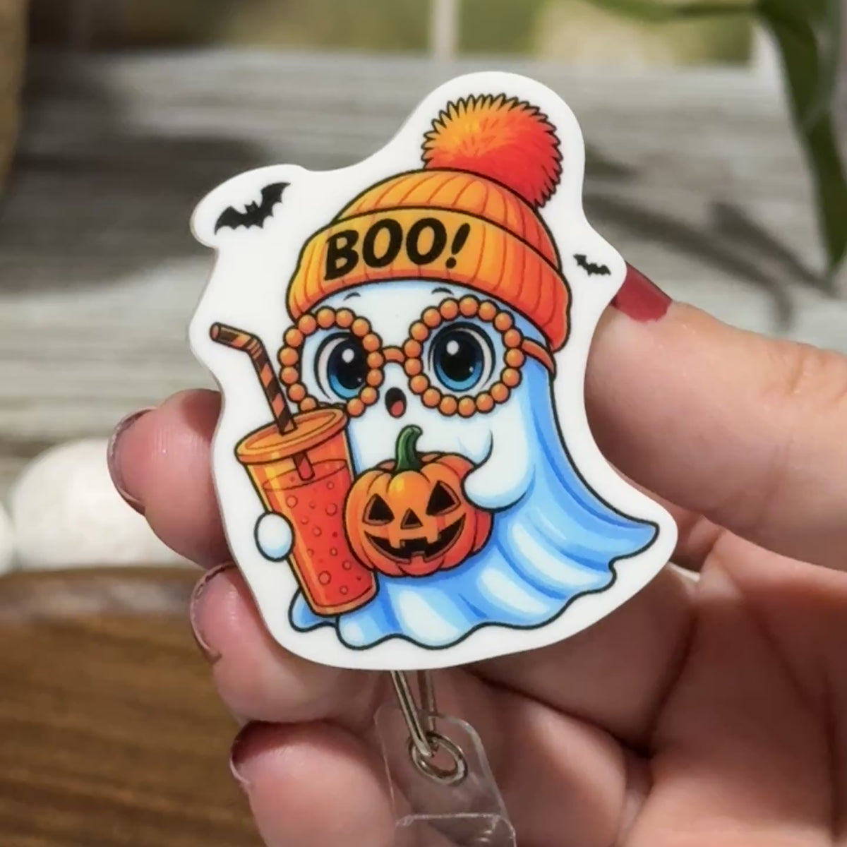 Boujie Ghost Retractable Badge Reel
